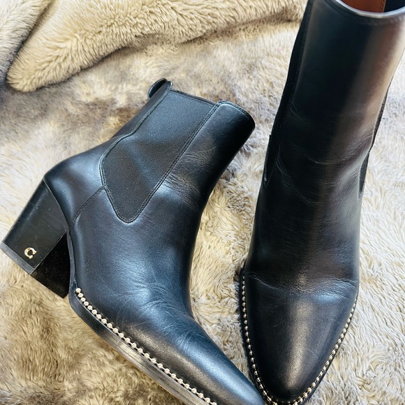 Coach Black and Gold  Ankle Boots - Picture 3 of 6